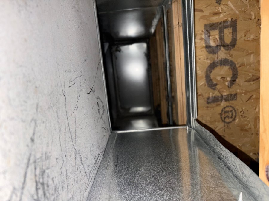 After: HVAC duct interior after cleaning