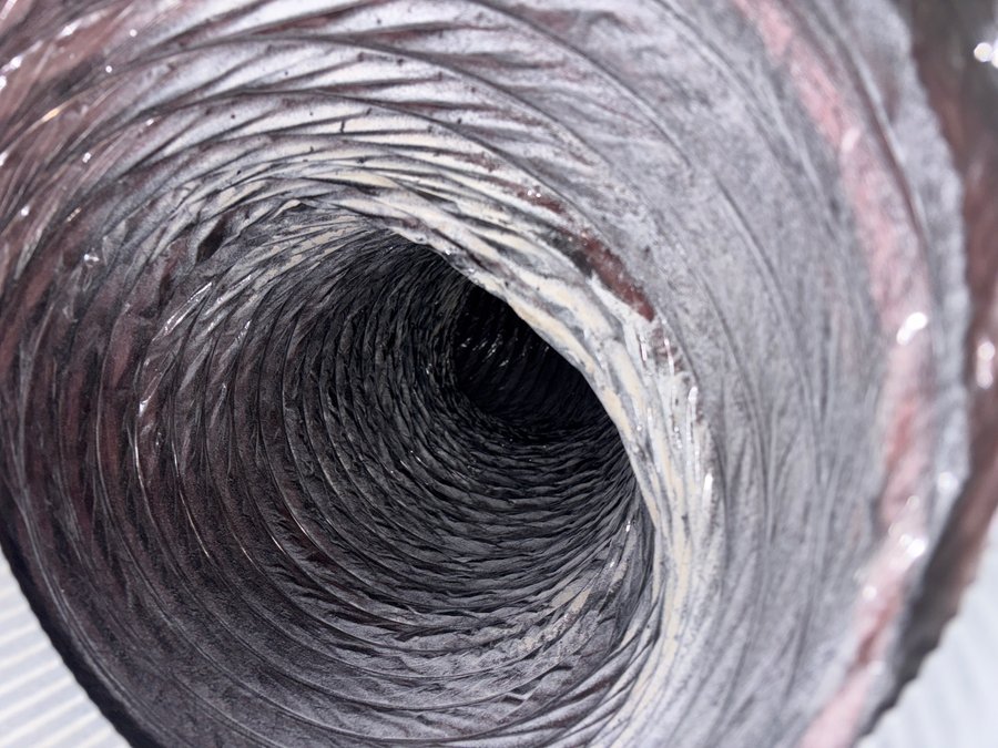 After: clean dryer vent duct interior