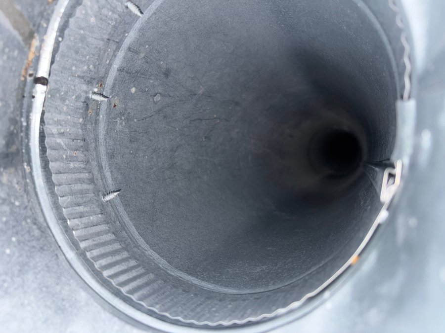 After: clean dryer vent duct interior