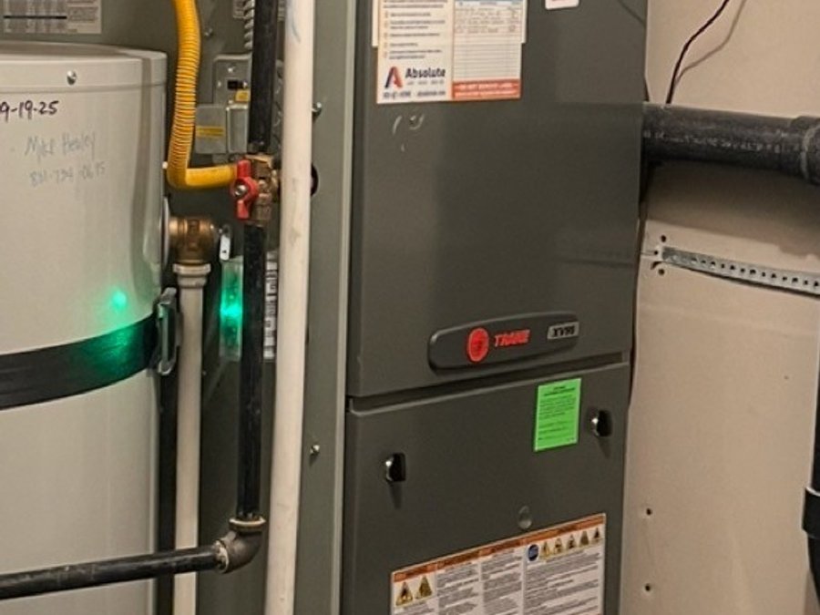 After: finished furnace closet with new Tempstar system